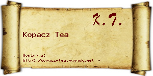 Kopacz Tea névjegykártya